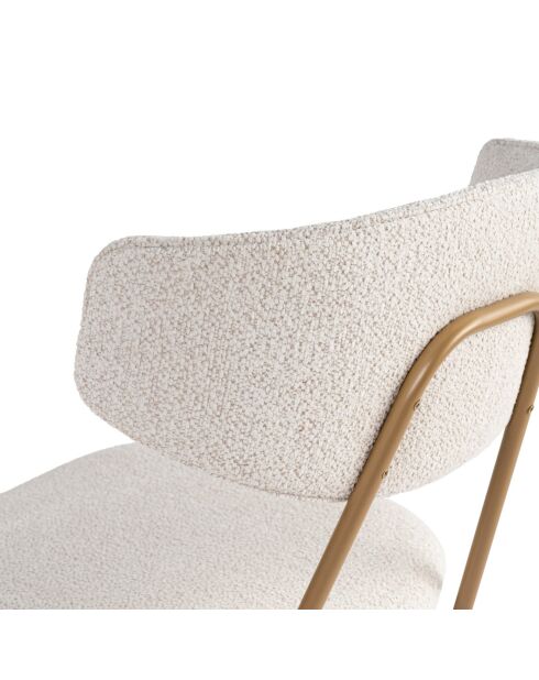 2 Chaises Nancy blanc/doré - 48x80x59 cm