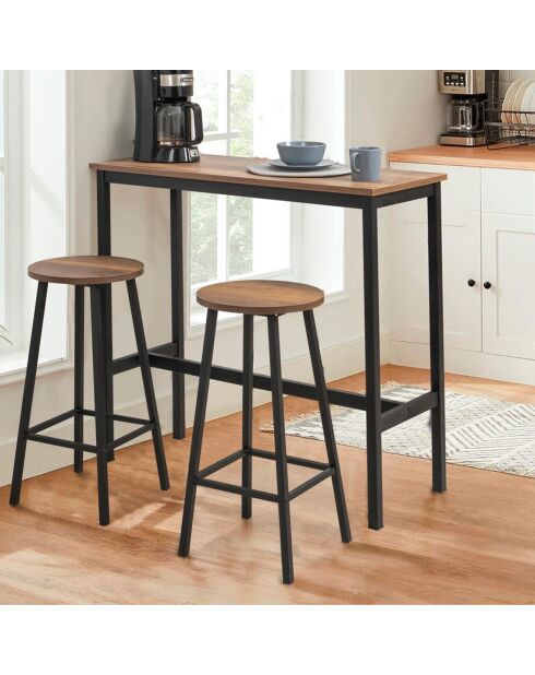 2 Tabourets + Table Mola noirs
