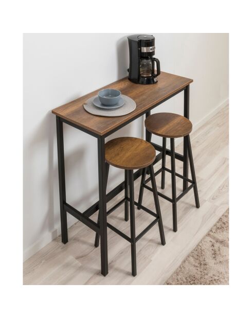 2 Tabourets + Table Mola noirs