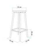 Tabouret Mola noir - 32x62x32 cm