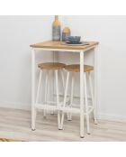 Tabouret Mora blanc - 32x62x32 cm