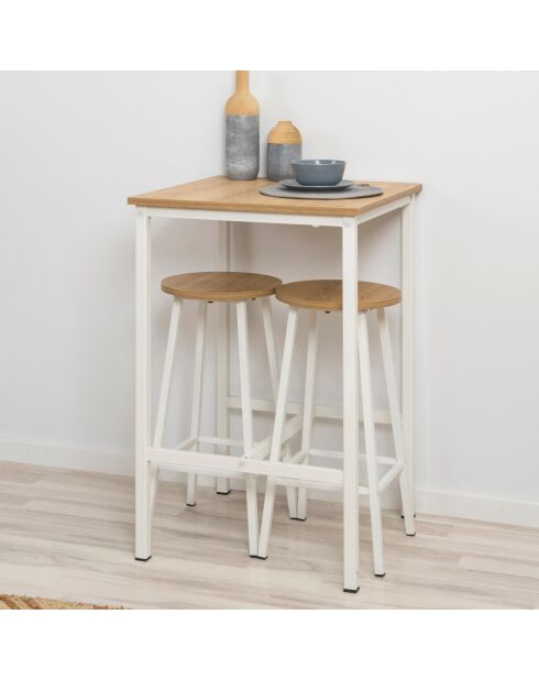 Tabouret Mora blanc - 32x62x32 cm