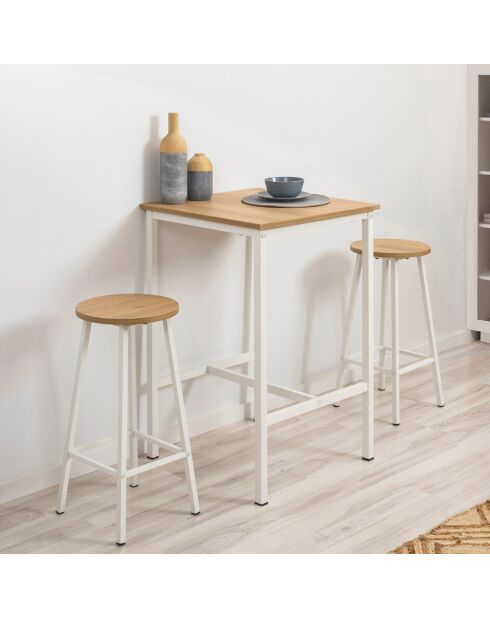 Tabouret Mora blanc - 32x62x32 cm