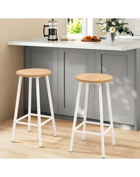 Tabouret Mora blanc - 32x62x32 cm
