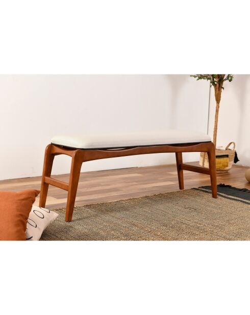 Banc Touch noyer/crème - 120x40x45 cm