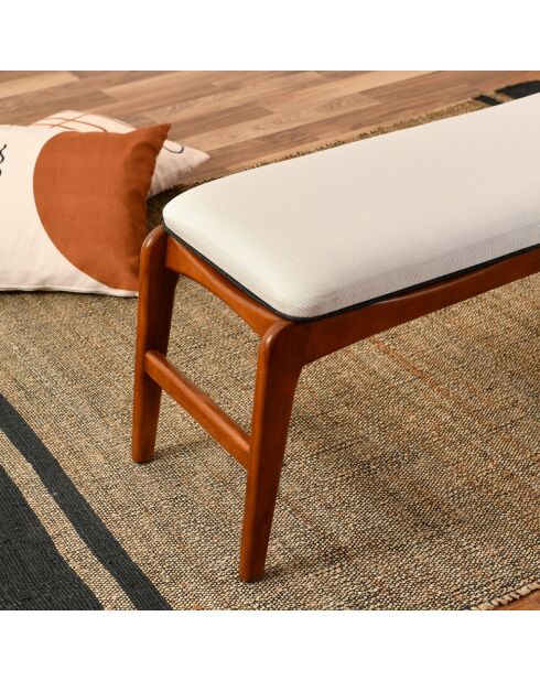 Banc Touch noyer/crème - 120x40x45 cm