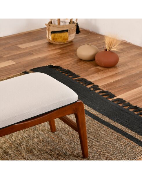 Banc Touch noyer/crème - 120x40x45 cm