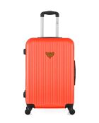 Valise Moyen Séjour 4 roues simples Agata corail