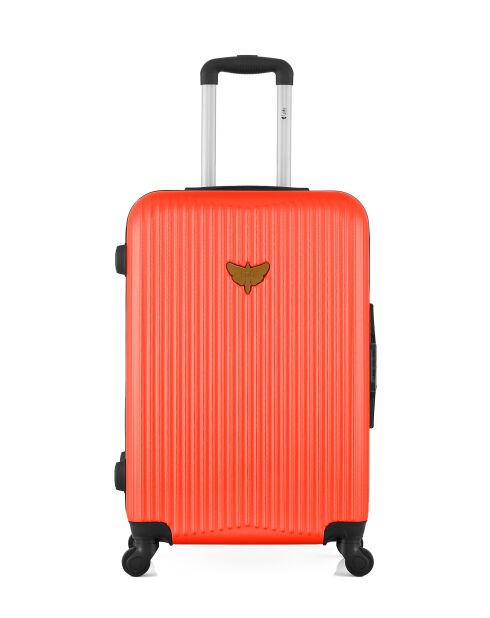 Valise Moyen Séjour 4 roues simples Agata corail