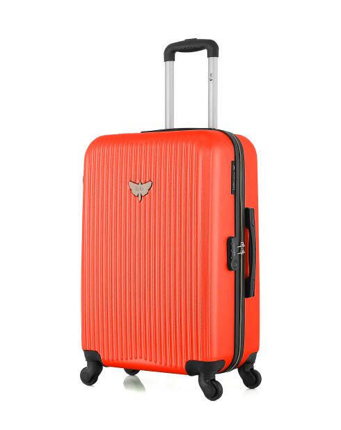 Valise Moyen Séjour 4 roues simples Agata corail