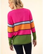 Pull en Laine mélangée Berry color block
