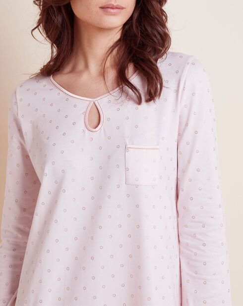 Chemise de nuit imprimée Caline rose