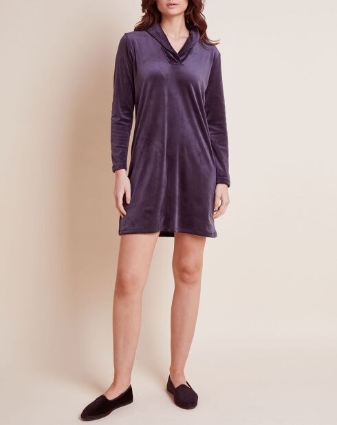 Chemise de nuit en Velours Paola marine