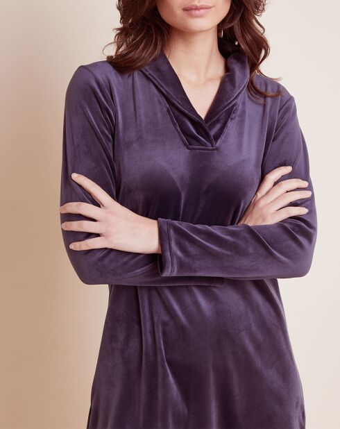 Chemise de nuit en Velours Paola marine