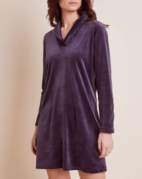 Chemise de nuit en Velours Paola marine