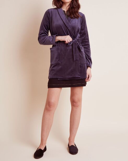 Peignoir en Velours Paola marine