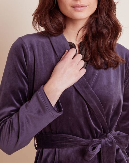 Peignoir en Velours Paola marine