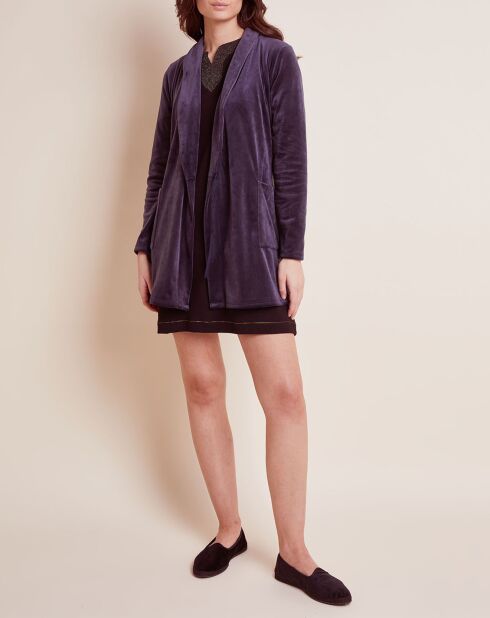 Peignoir en Velours Paola marine