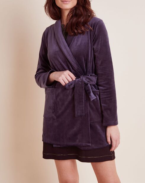 Peignoir en Velours Paola marine