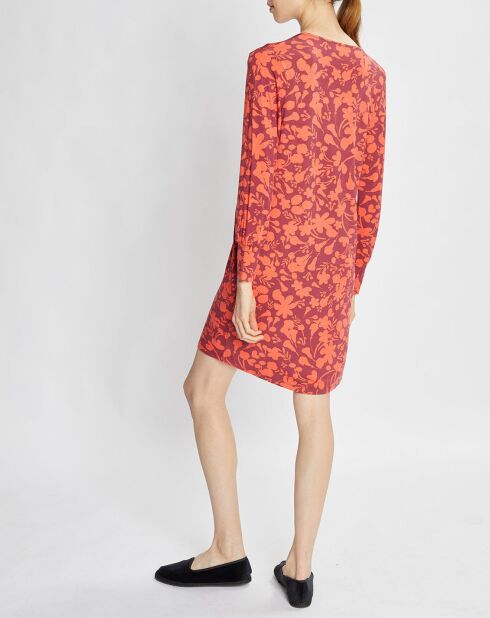 Bordeauxrood/oranje nachtjapon met patchouli