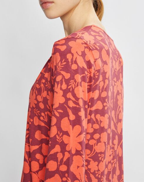 Bordeauxrood/oranje nachtjapon met patchouli