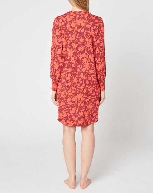 Bordeauxrood/oranje nachtjapon met patchouli