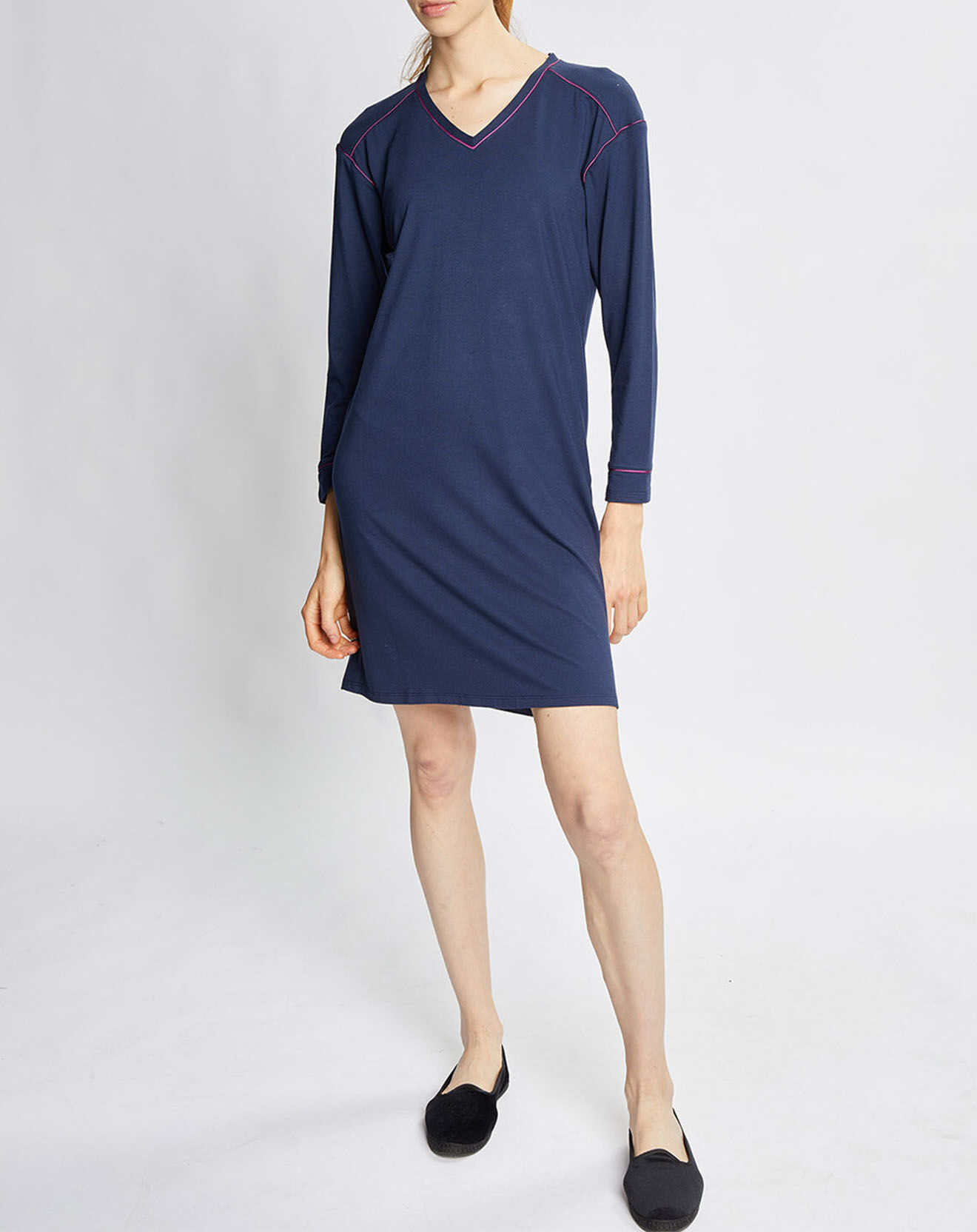 Chemise de nuit Slow bleu marine Vente privée Le Chat BazarChic