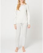 Pyjama Sweethome gris chiné/blanc