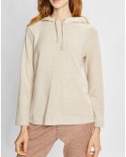 Sweat Sweethome beige/blanc