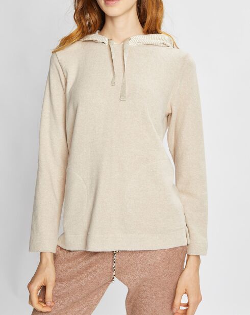 Sweat Sweethome beige/blanc