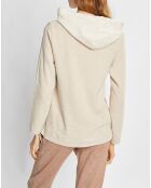 Sweat Sweethome beige/blanc