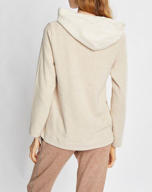 Sweat Sweethome beige/blanc