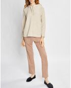 Sweat Sweethome beige/blanc