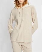 Sweat Sweethome beige/blanc