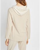 Sweat Sweethome beige/blanc