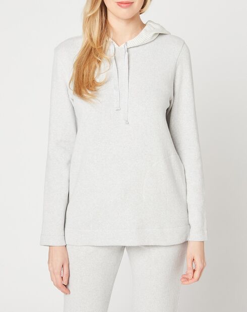 Sweat Sweethome blanc/gris chiné