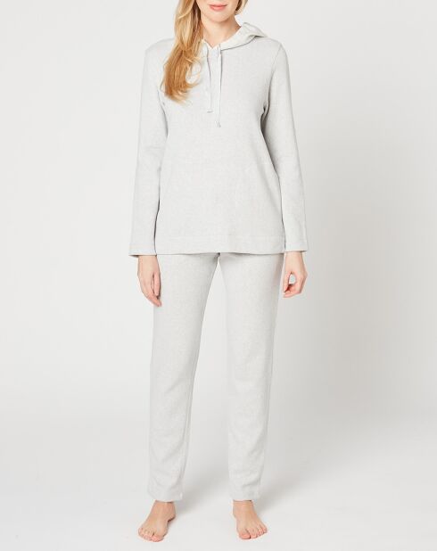 Sweat Sweethome blanc/gris chiné