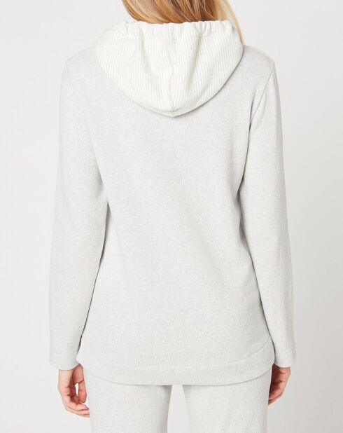 Sweat Sweethome blanc/gris chiné