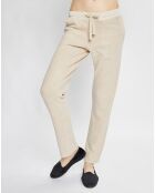 Pantalon Sweethome beige/blanc