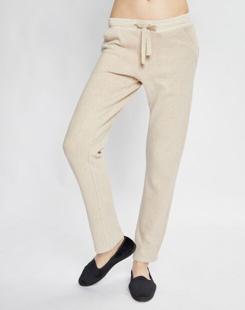 Pantalon Sweethome beige/blanc