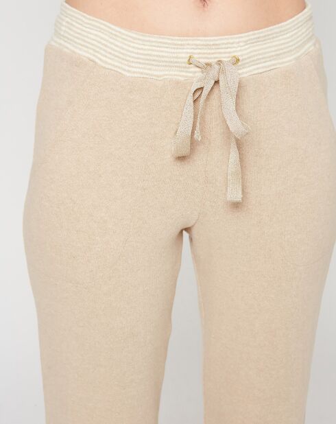 Pantalon Sweethome beige/blanc