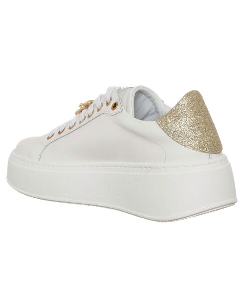 Wit/gouden leren sneakers van Ella