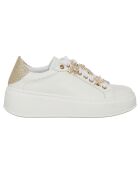 Wit/gouden leren sneakers van Ella