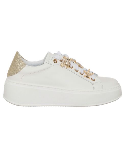 Wit/gouden leren sneakers van Ella