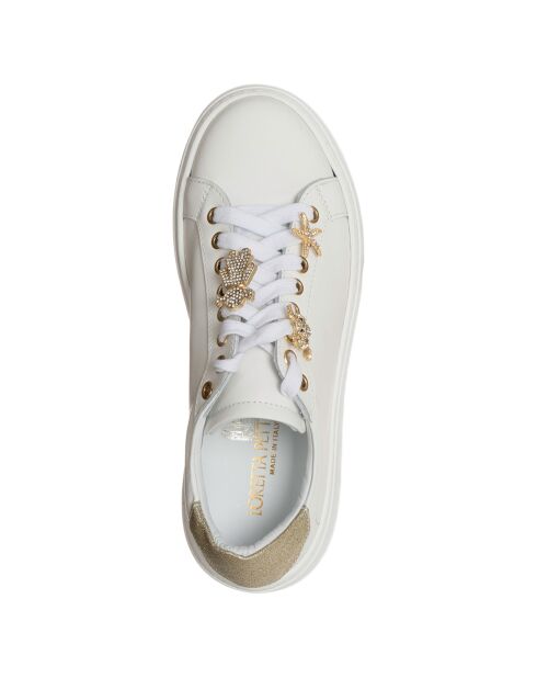 Wit/gouden leren sneakers van Ella