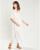 Robe longue en Broderie Anglaise Reya blanche