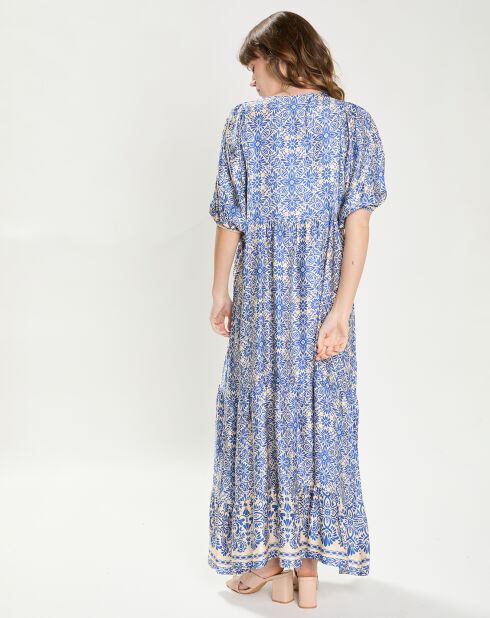 Rotia jurk met kobaltprint