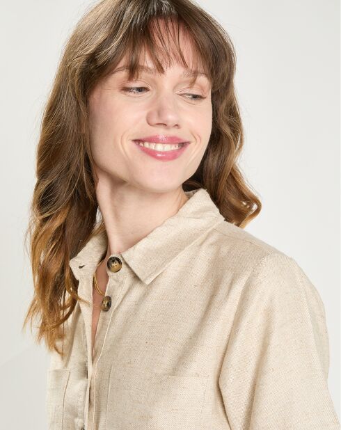 Robe en Lin mélangé Rila beige