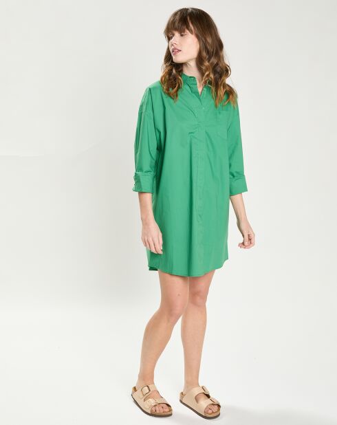 Robe en Popeline Rimen verte