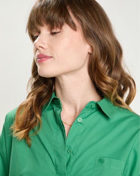 Robe en Popeline Rimen verte